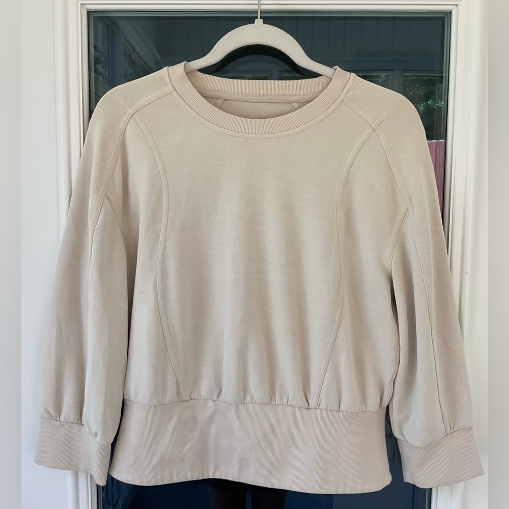 lululemon athletica Cream Cropped Crewneck Sweatshirt